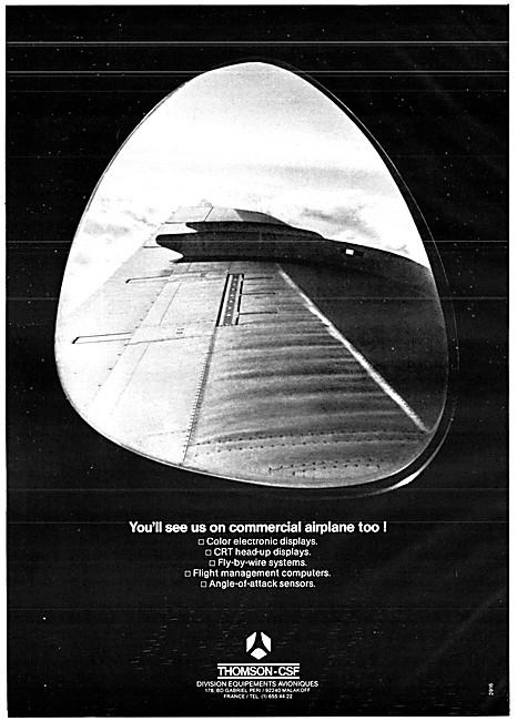 6/1977 PUB THOMSON-CSF EQUIPEMENT AVIONIQUE CIVIL AIRCRAFT ORIGINAL FRENCH AD 