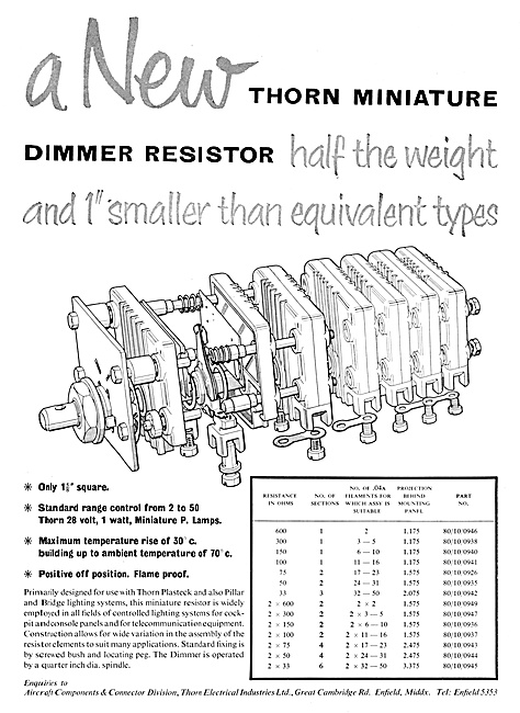 Thorn Electrical Components - Thorn Aircraft Lighting Equipment  