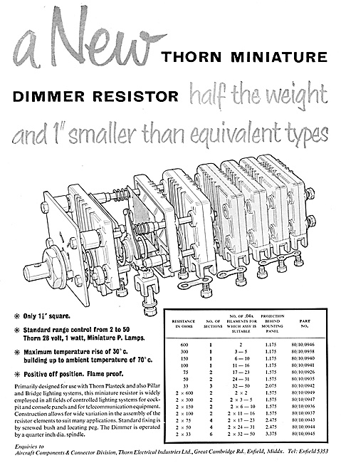 Thorn  Aircraft Electrical & Lighting Components                 