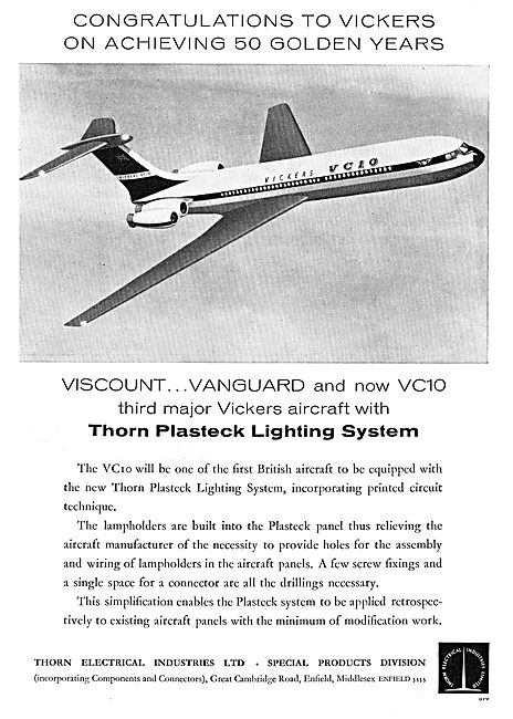 Thorn Plasteck Lighting System For The Vickers VC10              