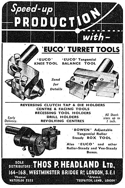 Thomas Headland Lathe Tools - Euco Turret Tools                  