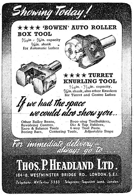 Thomas Headland Lathe Tools - Euco Turret Tools                  