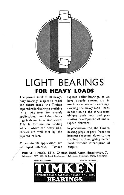 Timken Bearings 1937                                             