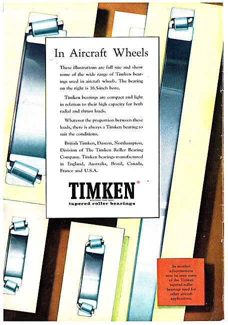 Timken Bearings For Aircraft Wheels                              