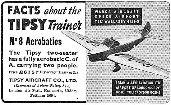 Tipsy Trainer Facts #8: Fully Aerobatic                          