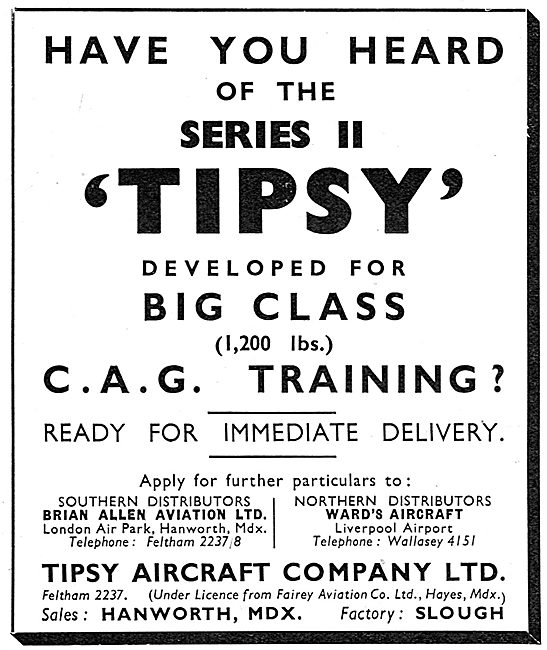 Tipsy Aircraft : Suitable For CAG Training                       