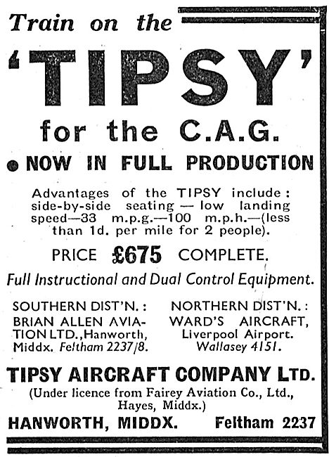 Tipsy Aircraft : C.A.G                                           