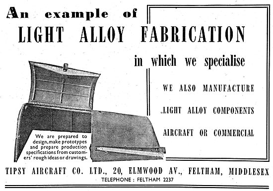 Tipsy Aircraft  - Component Manufacturing & Fabrication          