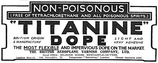 Titanine Non Poisonous Aeroplane Dope. British Made              