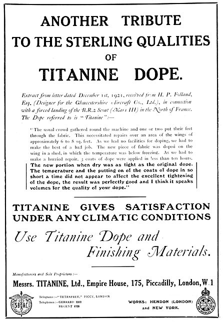 Titanine Dope 1922                                               