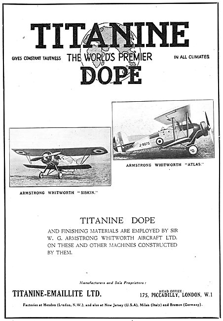 The Armstrong Whitworth Sisksin & Atlas Are Doped With Titanine  
