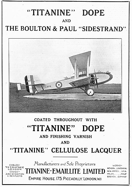 The Boulton And Paul Sidestrand Is Doped With Titanine           