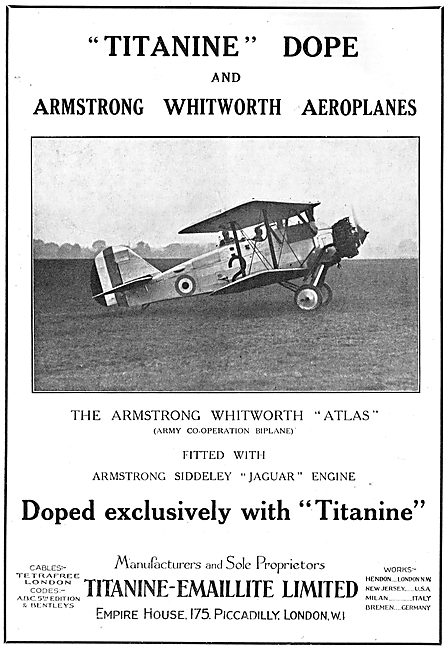 Armstrong Whitworth Aircraft Are Doped With Titanine             