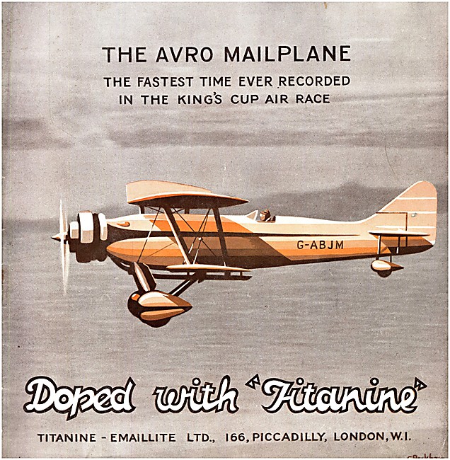 Titanine Dope On The Avro Mailplane G-ABJM                       