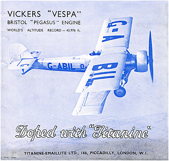 Titanine Dope On Vickers Vespa G-ABIL                            