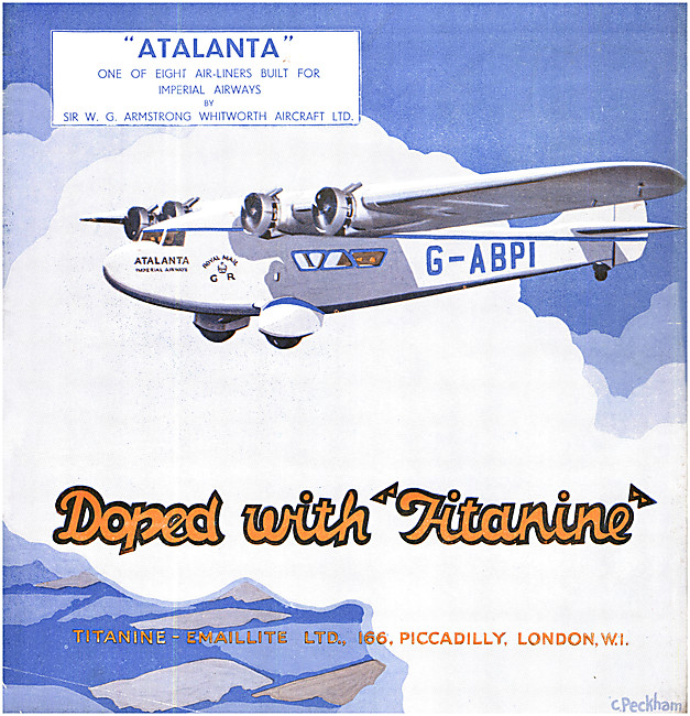 Titanine Dope Specified For The Armstrong Whitworth Atalanta     