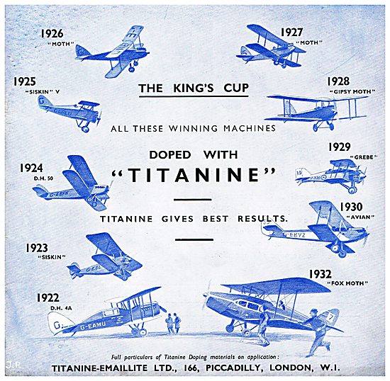 All These Kings Cup Aircraft Doped With Titanine                 