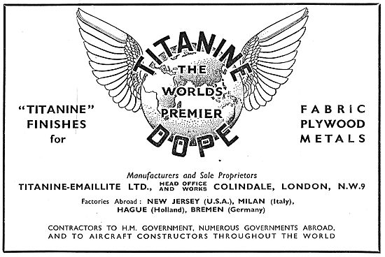 Titanine Dopes, Paints & Finishes For Aircraft                   