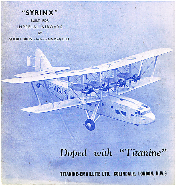Short Airliner Syrinx G-ACJK Doped With Titanine                 