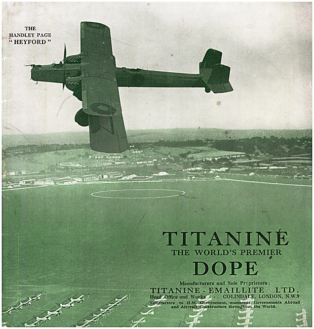 Handley Page Heyford Doped With Titanine                         