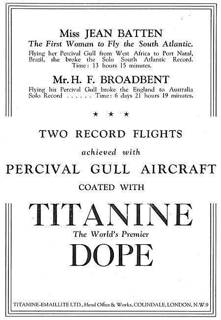Titanine Aircraft Fabric Dope - Percival Gull                    