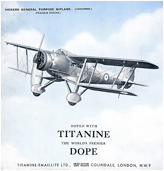 The Prototype Vickers General Purpose Biplane Doped With Titanine