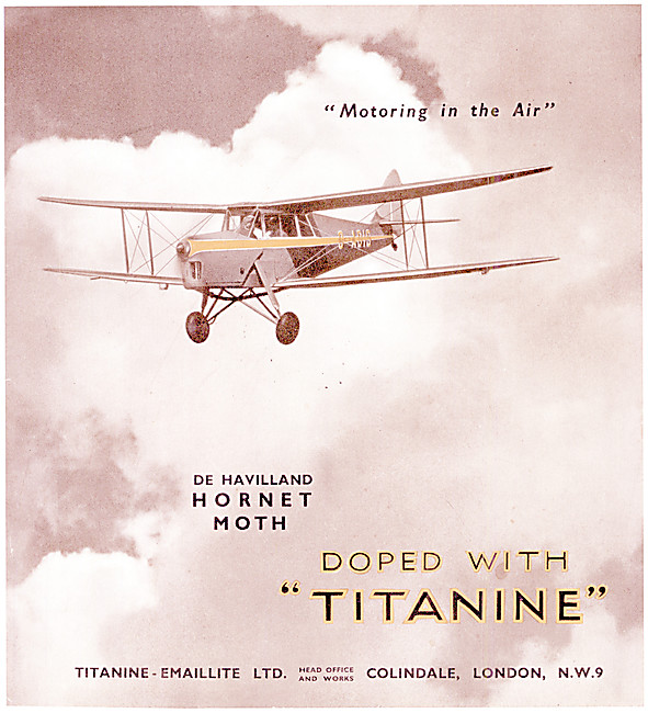 De Havilland Hornet Moth Is Doped With Titanine                  