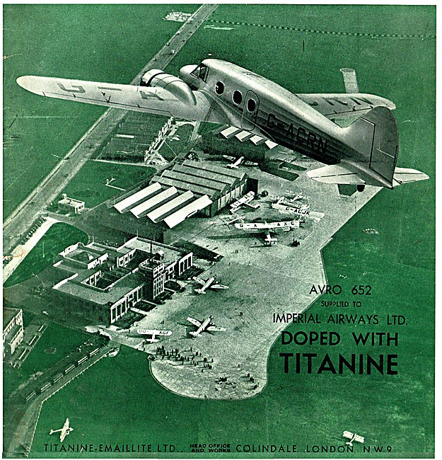 Imperail Airways Avro 652 G-ACRN Doped With Titanine             