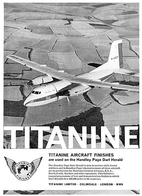 Titanine Aircraft Finishes Are Used On The H.P. Dart Herald      