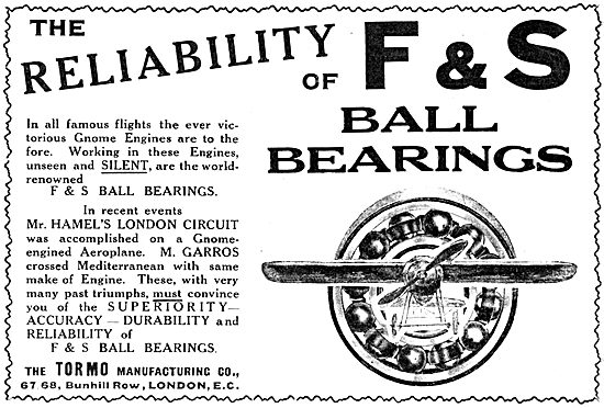 The Tormo Mfg Co F&S Ball Bearings                               