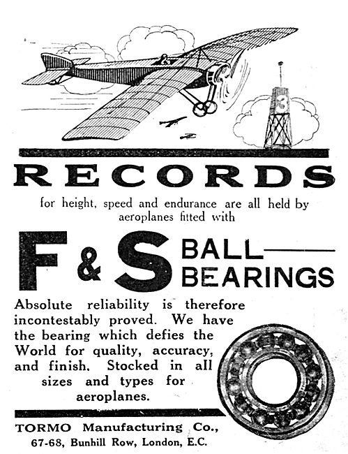 The Tormo Mfg Co F&S Ball Bearings                               