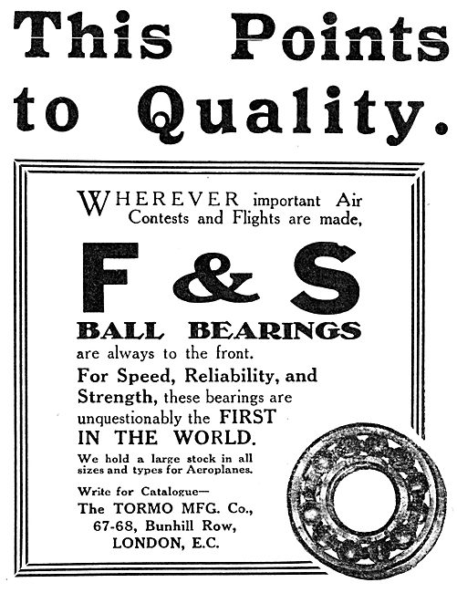 The Tormo Mfg Co F&S Ball Bearings                               