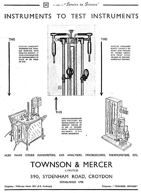 Townson & Mercer Industrial Test Instruments 1942                