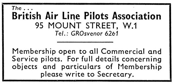 The British Airline Pilots Association. BALPA  1956              