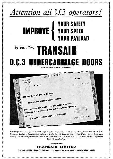 Transair Aircraft Services. Croydon Airport                      