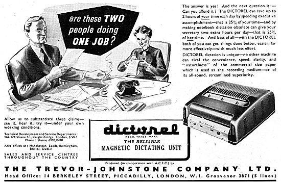 Trevor-Johnstone DICTOREL Magnetic Dictating Machine             