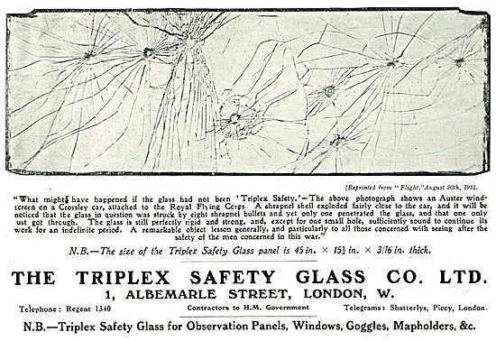 A Triplex Aeroplane Safety Glass Panel After Hits By Shrapnel    