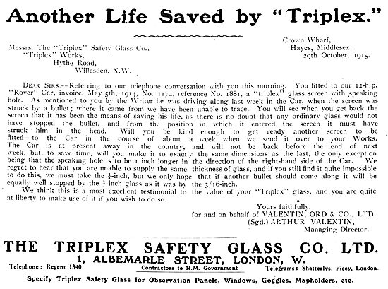 Another Life Saved By Triplex Aeroplane Safety Glass             