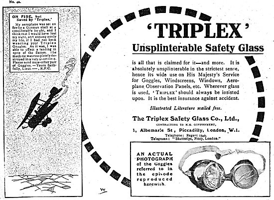 Triplex Unsplinterable Safety Glass For Aeroplanes & Goggles     
