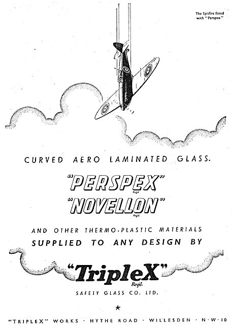 Triplex Safety Glass Aircraft Windscreens. PERSPEX NOVELLON      
