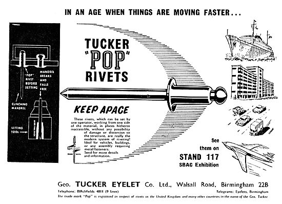 Tucker Pop Rivets For Aircraft Use                               