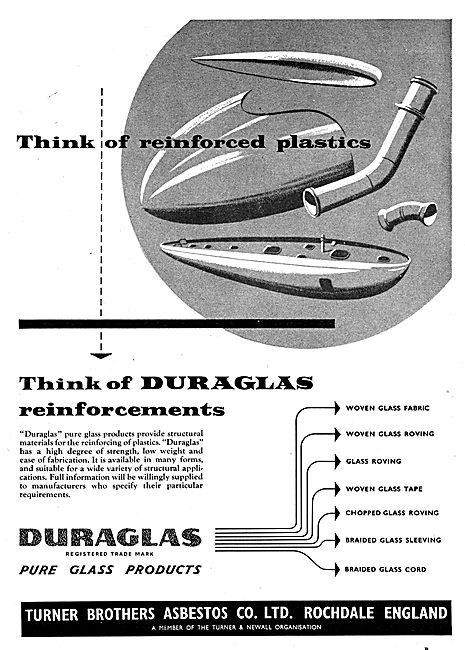 Turner Brothers - Asbestos - Duraglas - Reinforced Plastics      