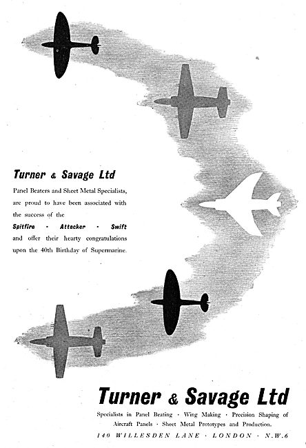 Turner & Savage - Sheet Metal Work & Aircraft Assemblies         