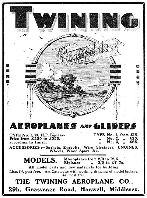 Twining Aeroplanes,Gliders & Models                              