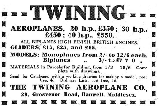 Twining Aeroplane Co: Full Size & Model Aeroplanes & Gliders     