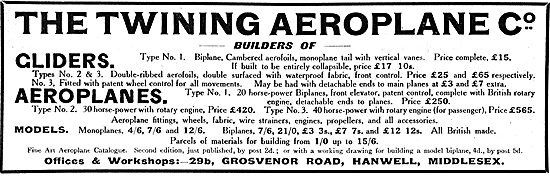 Twining Aeroplane Co Aeroplane Constructors                      