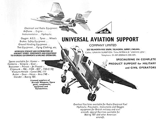 UAS - Universal Aviation Support Aircraft Parts Stockists 1980   