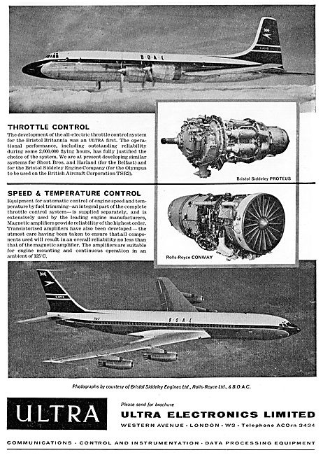 Ultra Electronics Throttle Controls For The Bristol Britannia    
