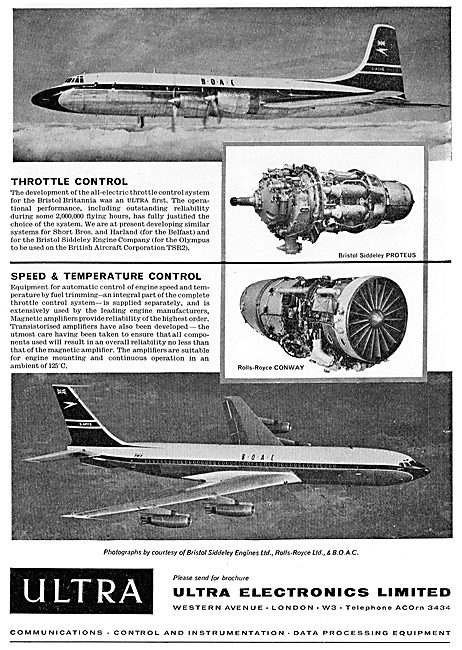 Ultra Electronics Throttle Controls For The Bristol Britannia    