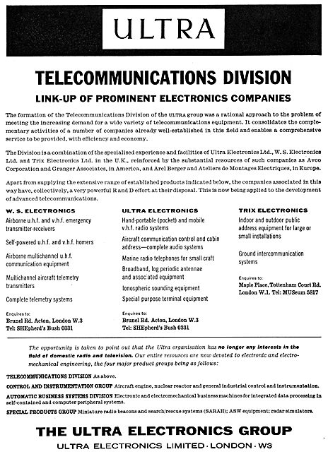 The Ultra Electronics Group - TRIX Electronics - W.S.Electronics 